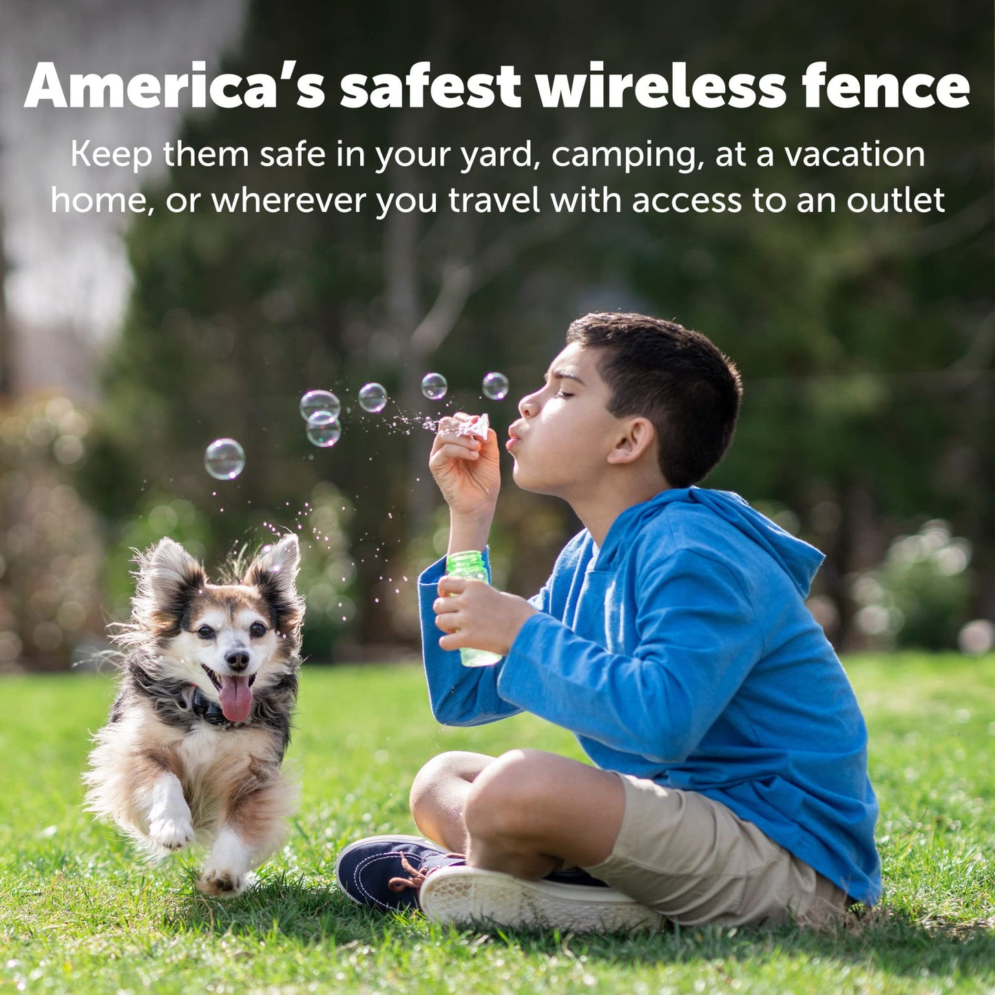 PetSafe Original Wireless Electric Fence for Dogs, Portable for Travel Covers Up to 1/2 Acre, Waterproof Collar for Pets 8lb+ with Tone/Static (Gray), from The Parent Company of Invisible Fence Brand