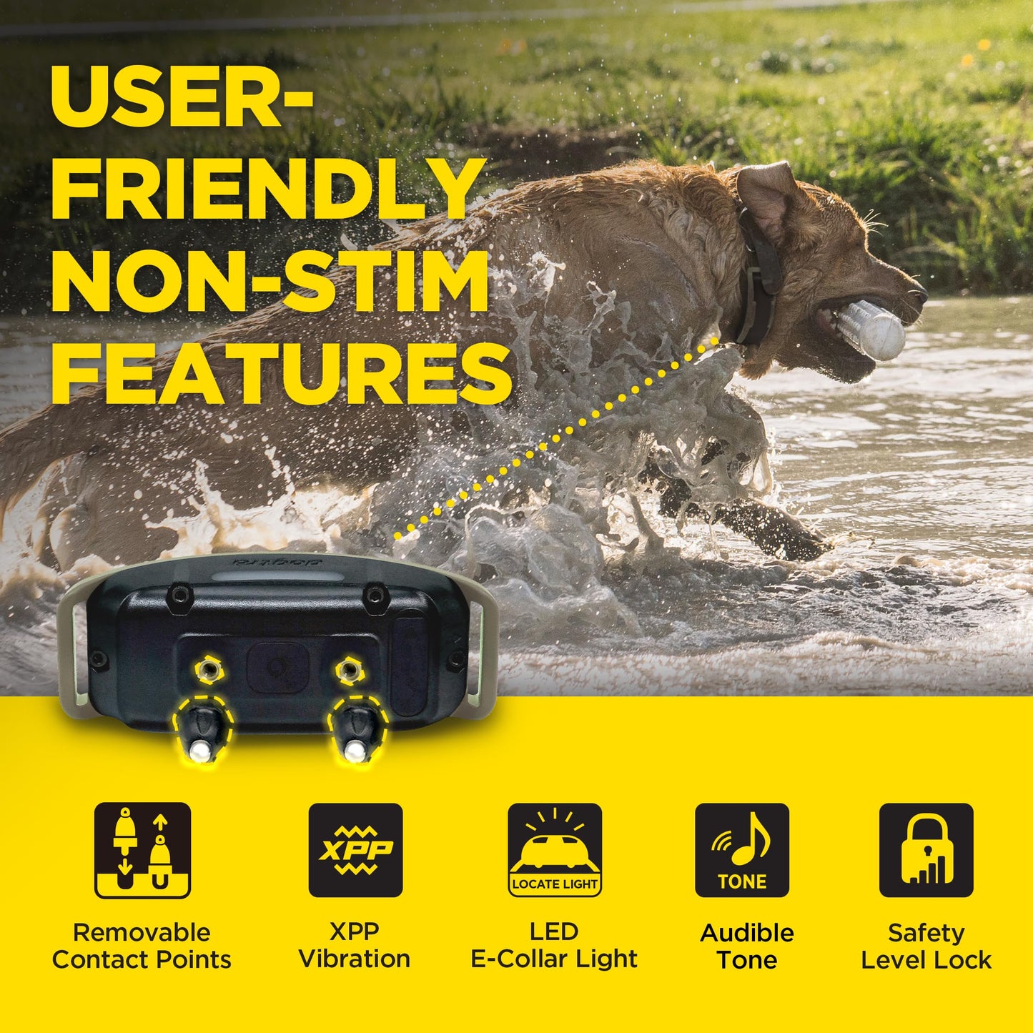 Dogtra 1900X E-Collar with Remote [New Edition] 35 lbs+, 3/4 Mile Range, LED Light, 100 Levels of Precise Control for Stubborn Dogs, Waterproof, Boost for Quick Recall, Vibration, Safety Lock & Tone